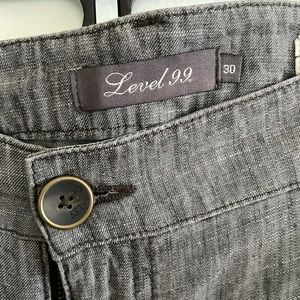 Level 99 chambray wide leg trouser jeans